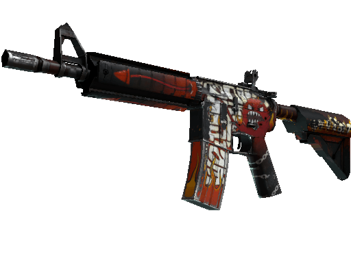 StatTrak™ M4A4 | Hellfire (Well-Worn)